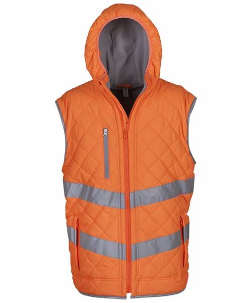 Hi-vis Kensington hooded gilet (HV007) | YK026 | SCREENTEX